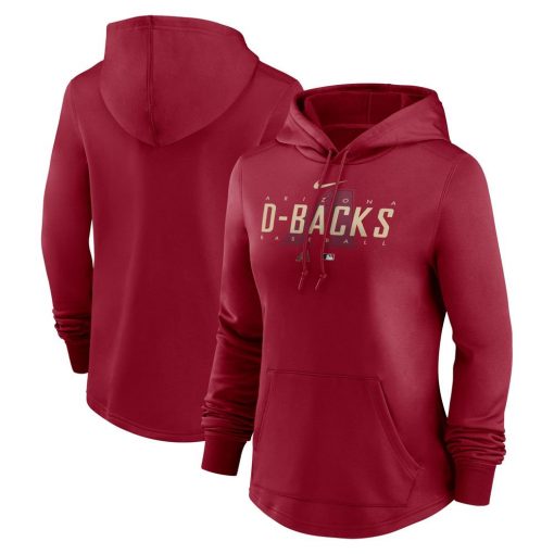 Women’s Arizona Diamondbacks Nike Red Authentic Collection Pregame Performance Pullover Hoodie