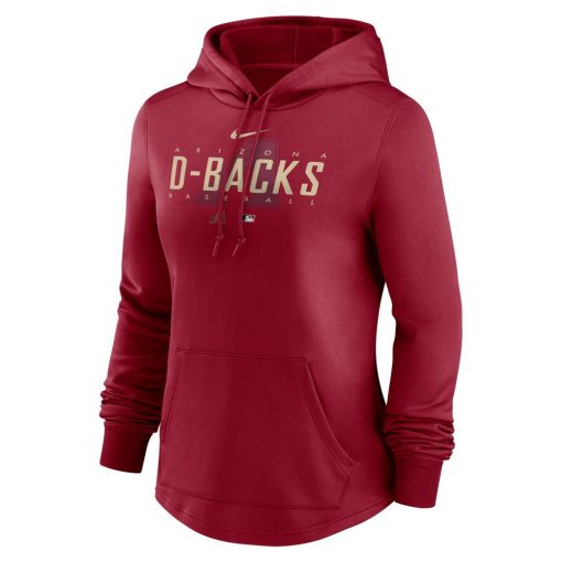 Women’s Arizona Diamondbacks Nike Red Authentic Collection Pregame Performance Pullover Hoodie