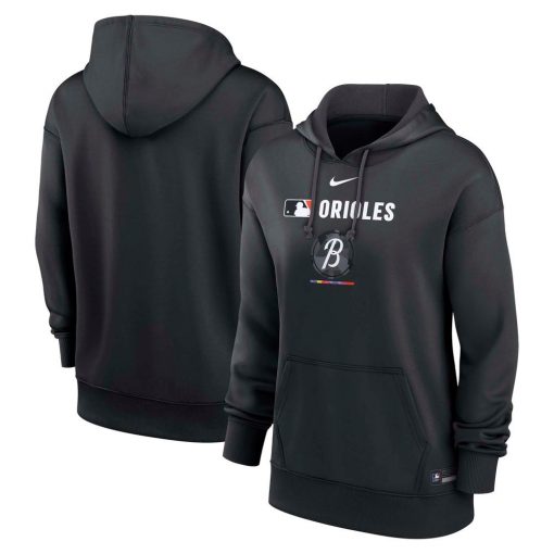 Women’s Baltimore Orioles Nike Black Authentic Collection City Connect Performance Pullover Hoodie