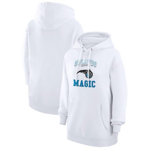 Women’s GIII 4Her by Carl Banks White Orlando Magic Graphic Fleece Pullover Hoodie