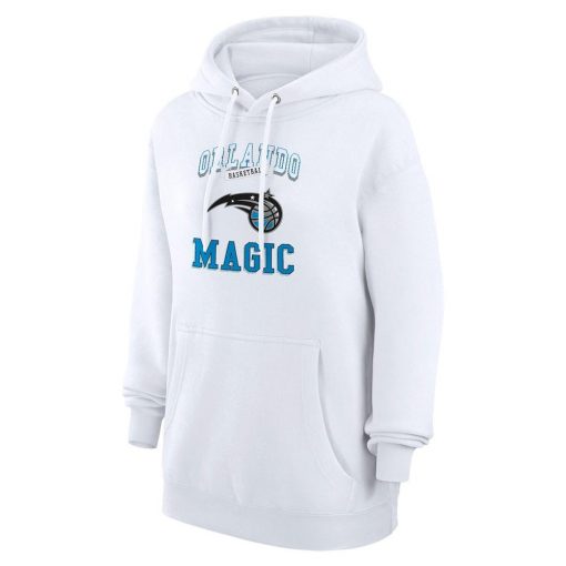 Women’s GIII 4Her by Carl Banks White Orlando Magic Graphic Fleece Pullover Hoodie