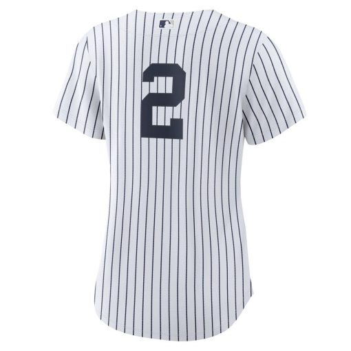 Women’s New York Yankees Derek Jeter Nike WhiteNavy Home Replica Player Jersey