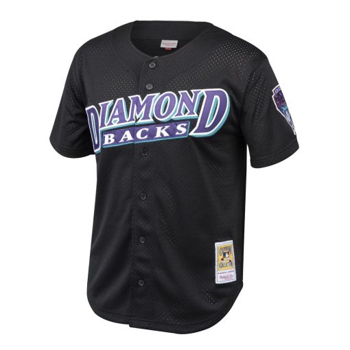 Youth Arizona Diamondbacks Randy Johnson Mitchell  Ness Black Cooperstown Collection Mesh Batting Practice Jersey
