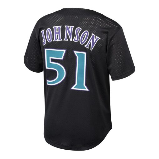 Youth Arizona Diamondbacks Randy Johnson Mitchell  Ness Black Cooperstown Collection Mesh Batting Practice Jersey