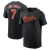 Women’s Baltimore Orioles Jackson Holliday Nike Orange Fuse Name Number T-Shirt